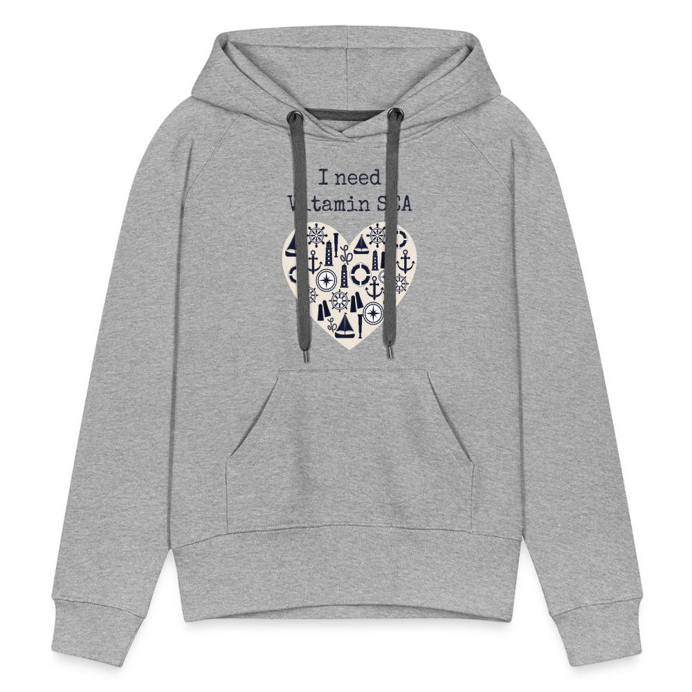 Frauen Premium Hoodie - Vitamin SEA - Grau meliert