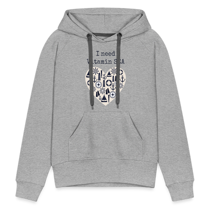 Frauen Premium Hoodie - Vitamin SEA - Grau meliert