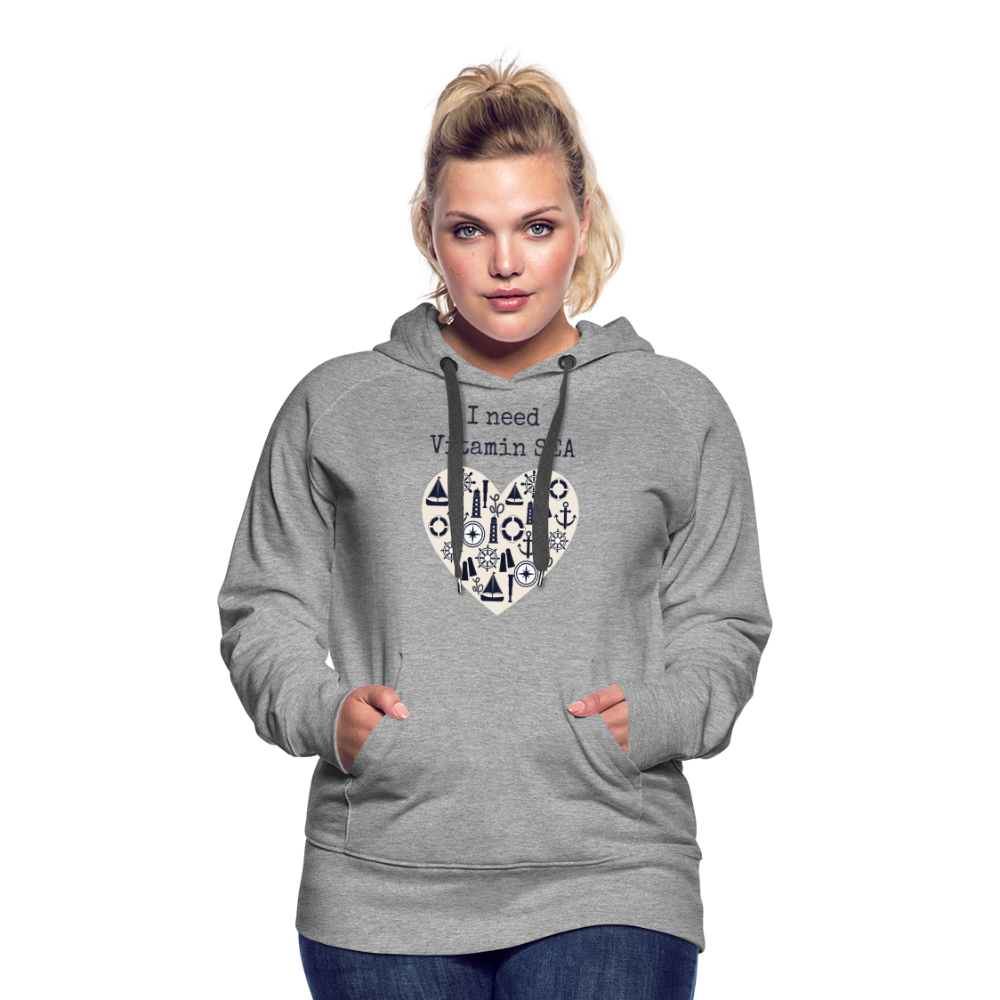 Frauen Premium Hoodie - Vitamin SEA - Grau meliert