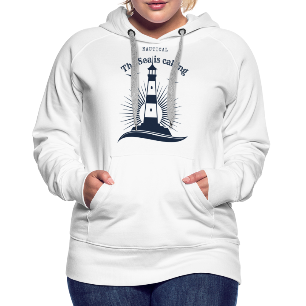 Frauen Premium Hoodie - The Sea is calling - weiß