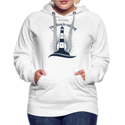 Frauen Premium Hoodie - The Sea is calling - weiß