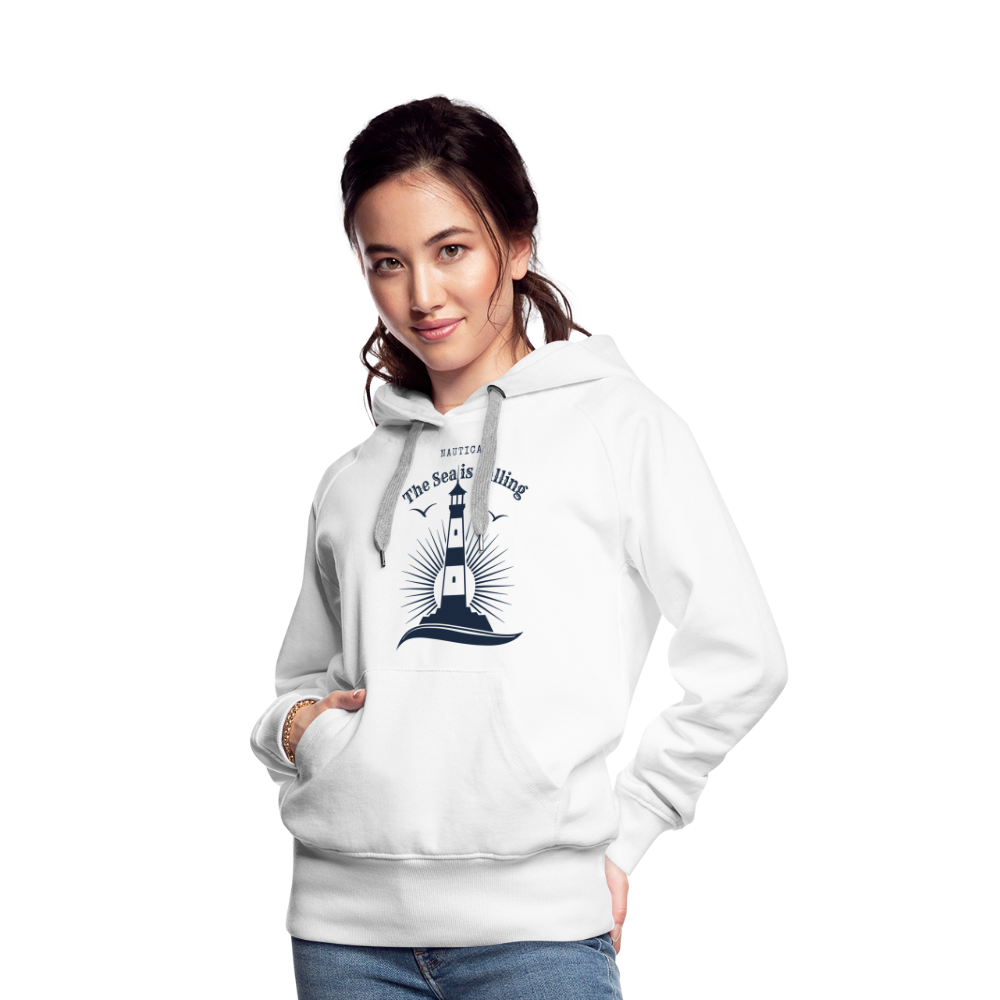 Frauen Premium Hoodie - The Sea is calling - weiß