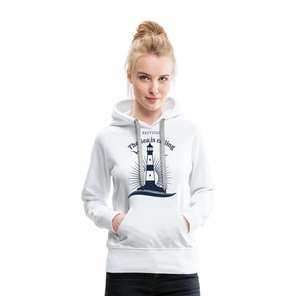 Frauen Premium Hoodie - The Sea is calling - weiß