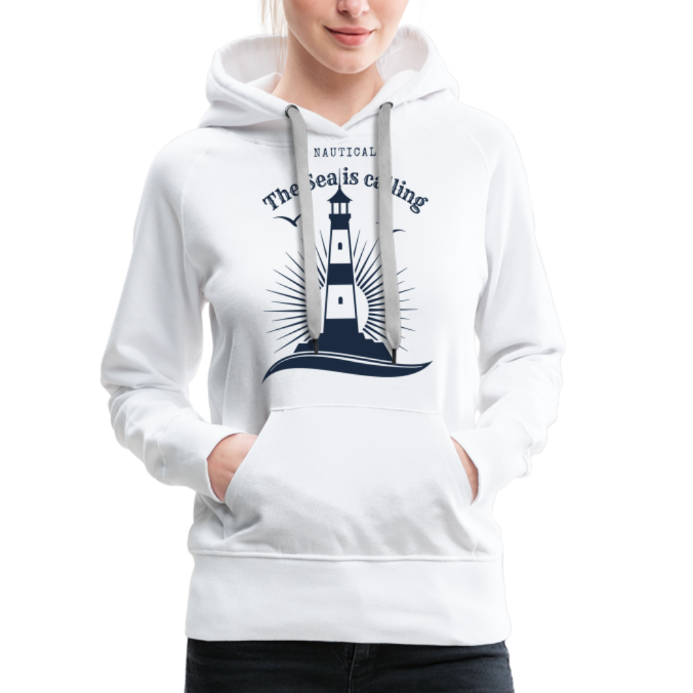 Frauen Premium Hoodie - The Sea is calling - weiß