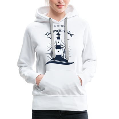 Frauen Premium Hoodie - The Sea is calling - weiß