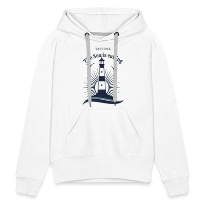 Frauen Premium Hoodie - The Sea is calling - weiß