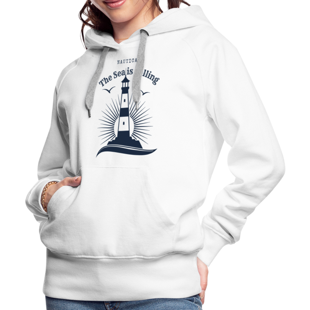 Frauen Premium Hoodie - The Sea is calling - weiß