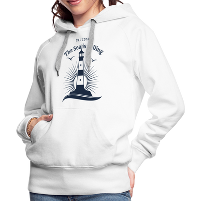 Frauen Premium Hoodie - The Sea is calling - weiß