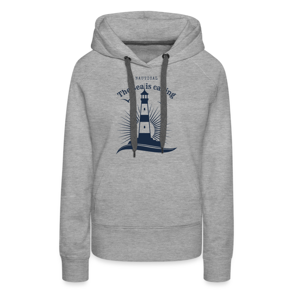 Frauen Premium Hoodie - The Sea is calling - Grau meliert