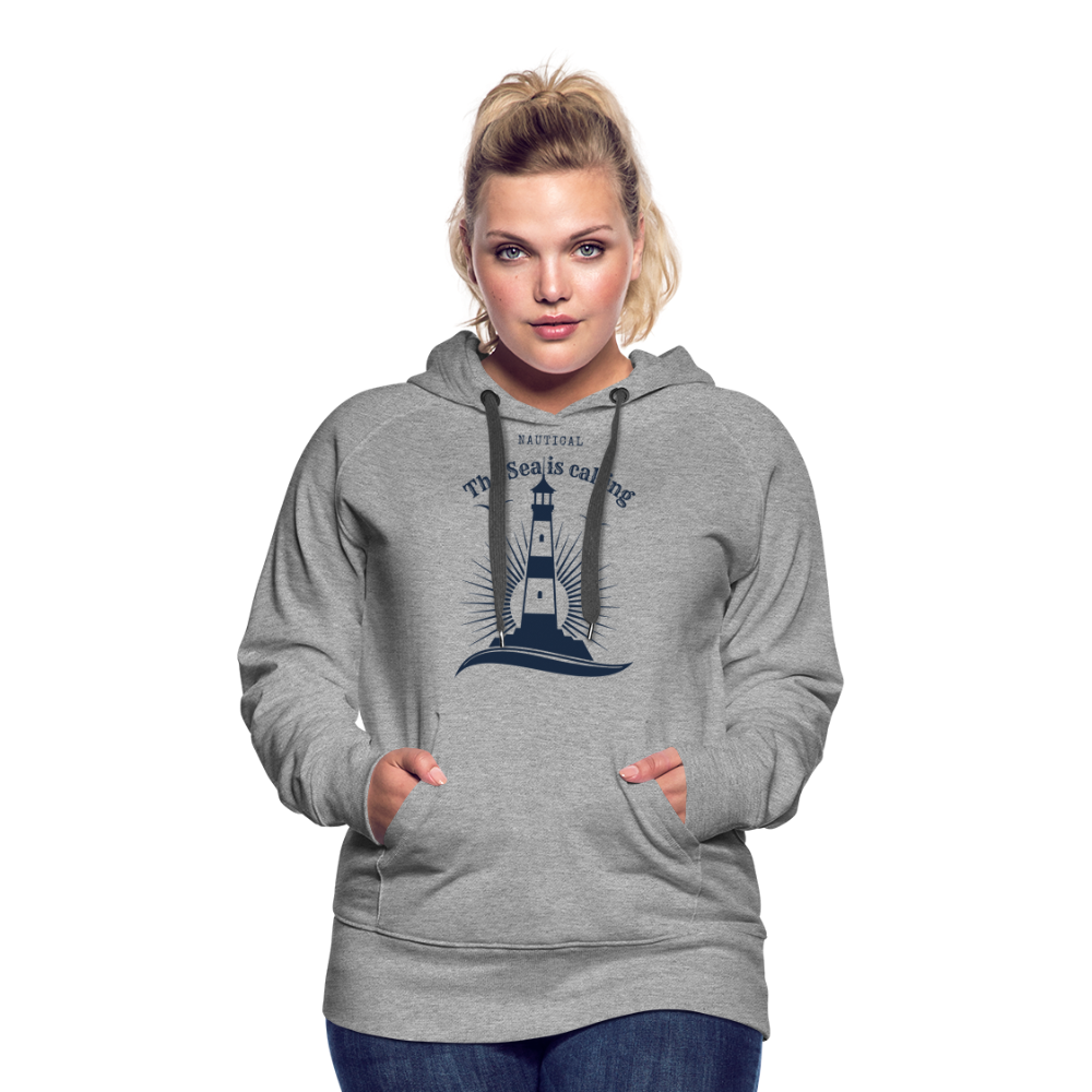 Frauen Premium Hoodie - The Sea is calling - Grau meliert