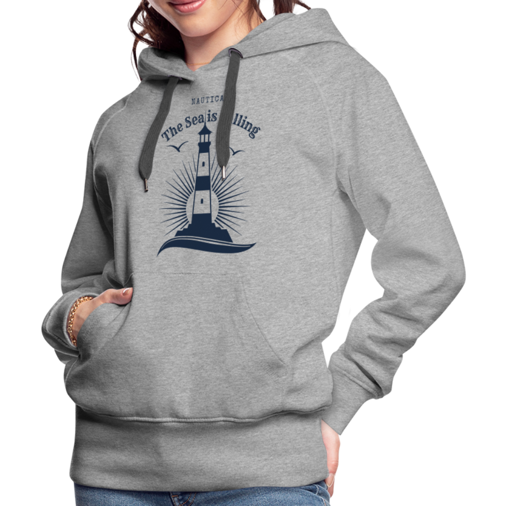 Frauen Premium Hoodie - The Sea is calling - Grau meliert