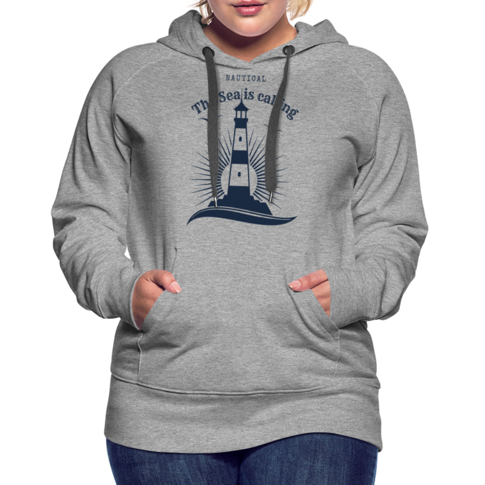 Frauen Premium Hoodie - The Sea is calling - Grau meliert