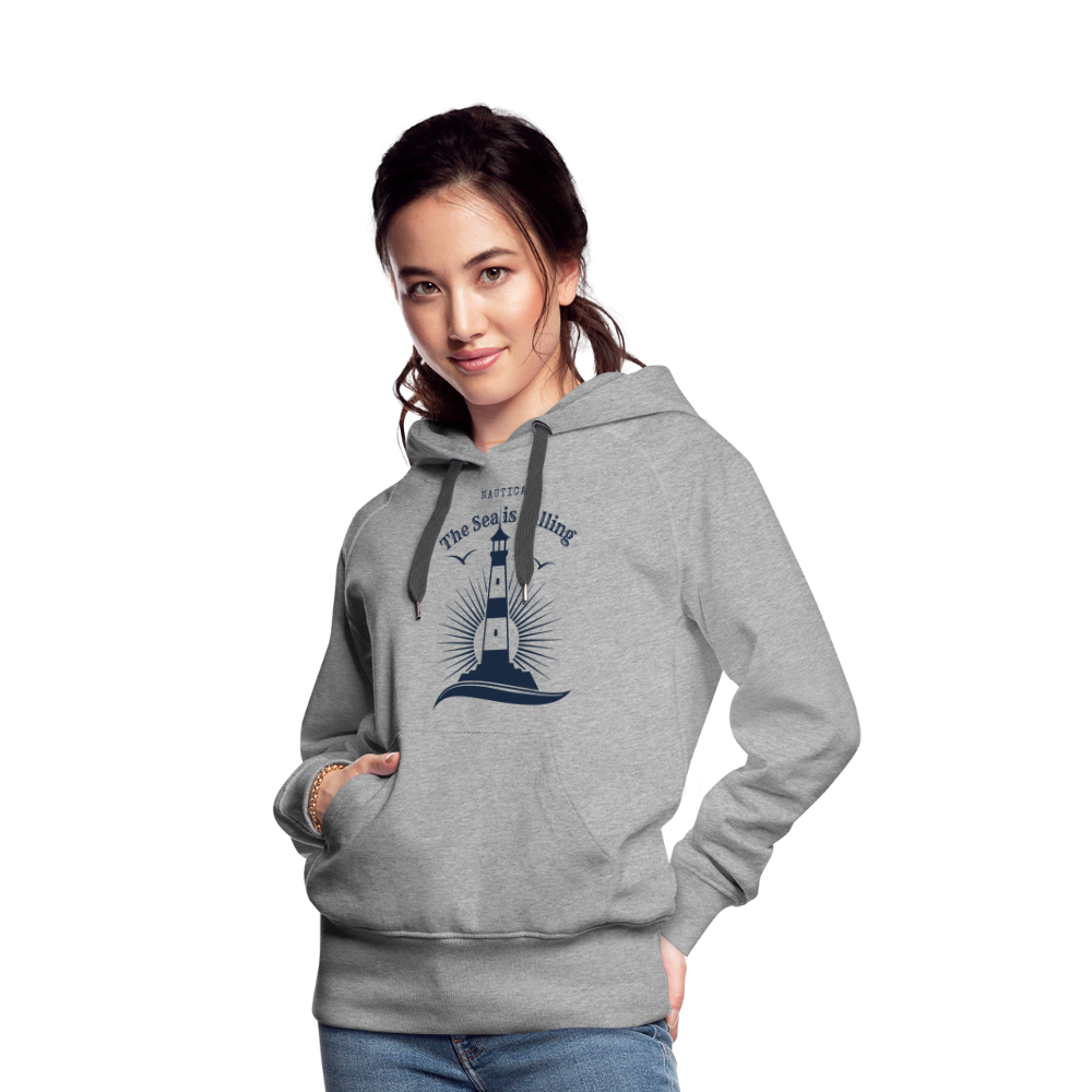 Frauen Premium Hoodie - The Sea is calling - Grau meliert