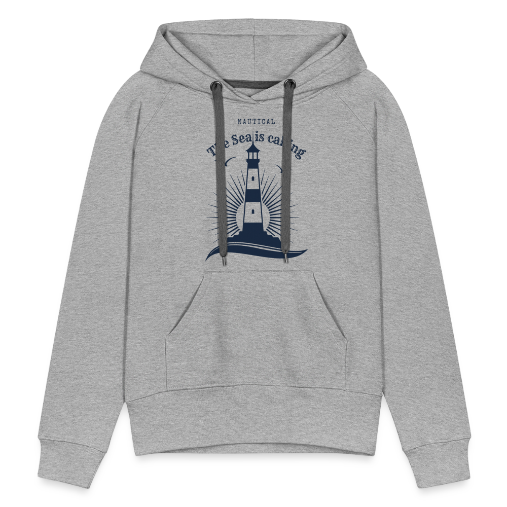 Frauen Premium Hoodie - The Sea is calling - Grau meliert