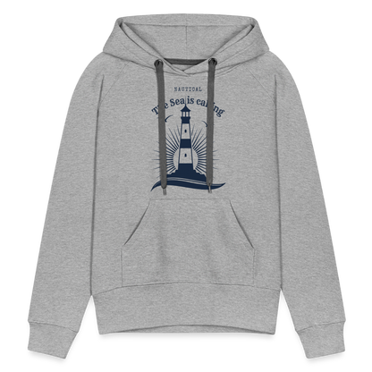 Frauen Premium Hoodie - The Sea is calling - Grau meliert