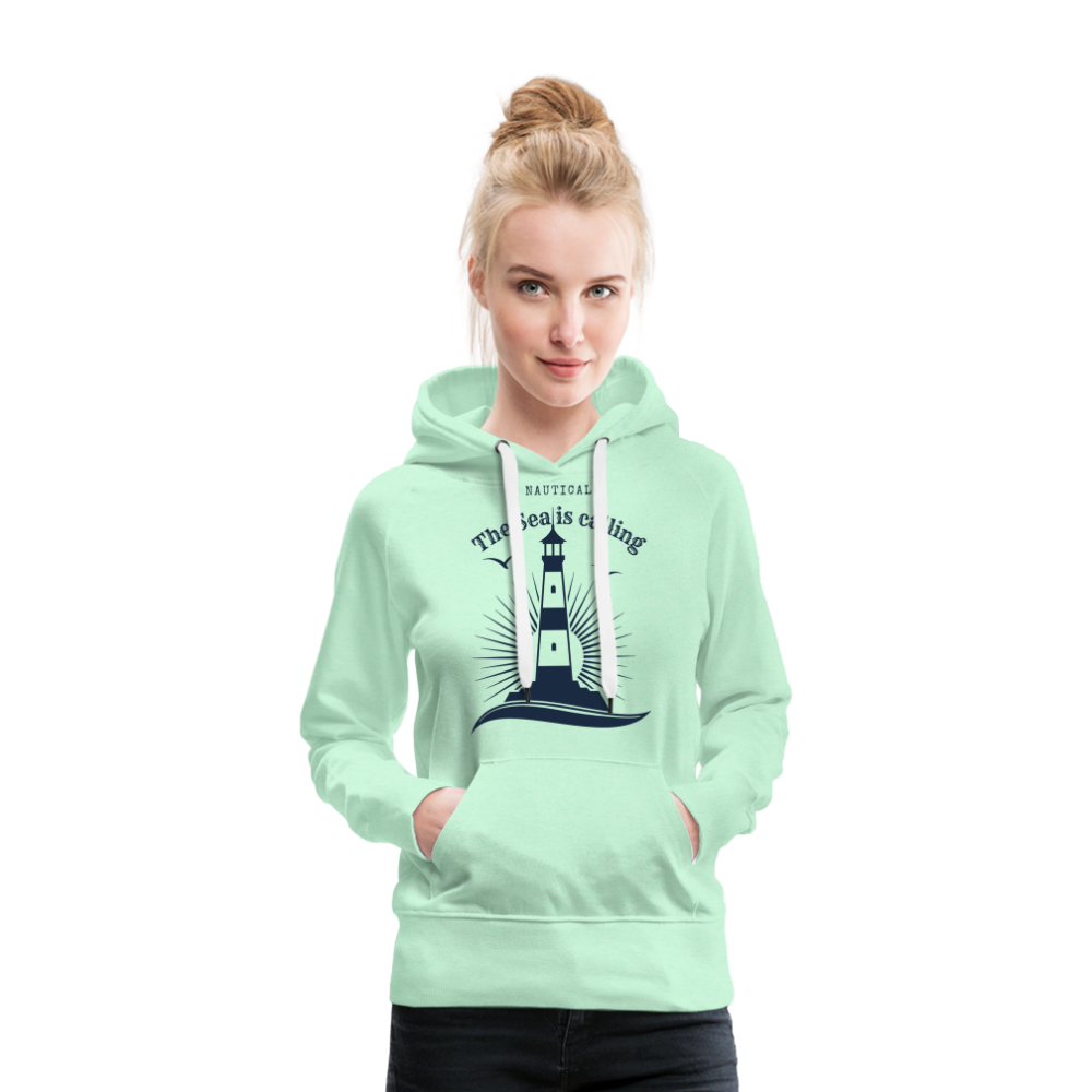 Frauen Premium Hoodie - The Sea is calling - helles Mintgrün