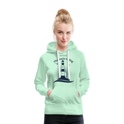 Frauen Premium Hoodie - The Sea is calling - helles Mintgrün