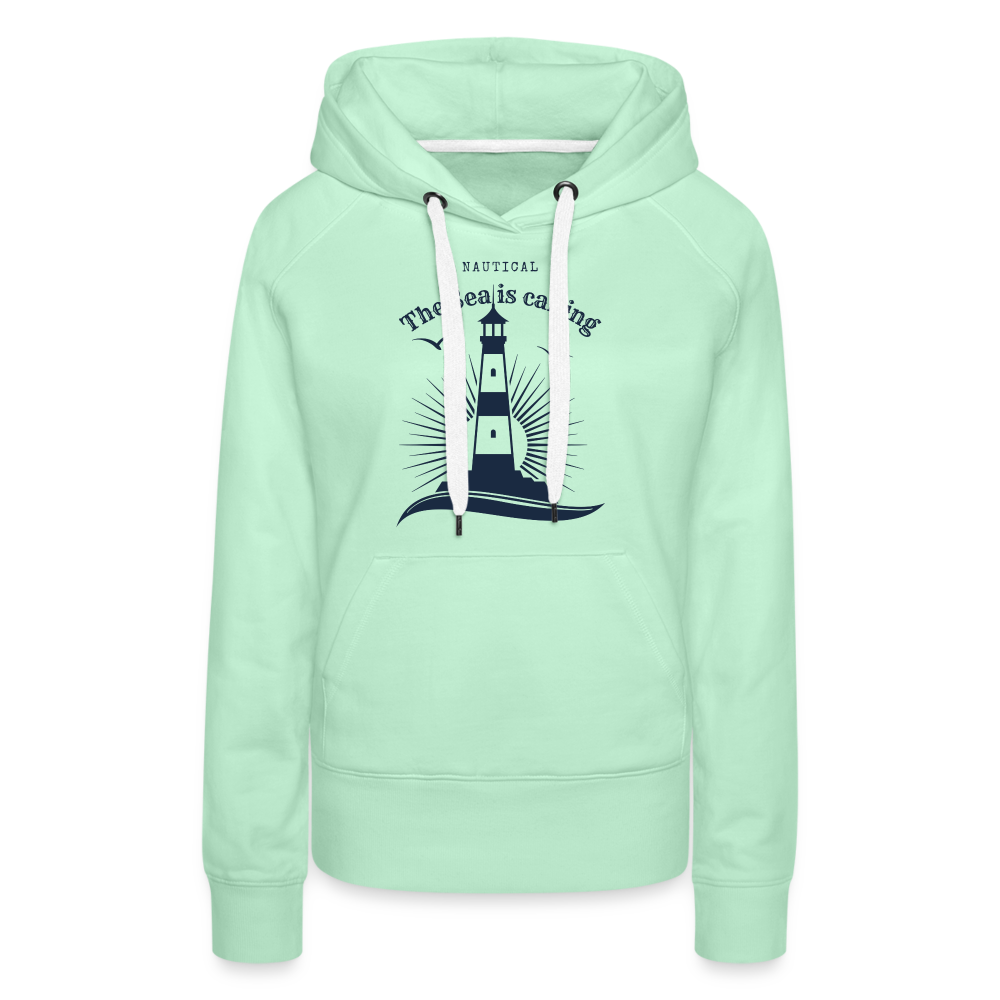 Frauen Premium Hoodie - The Sea is calling - helles Mintgrün