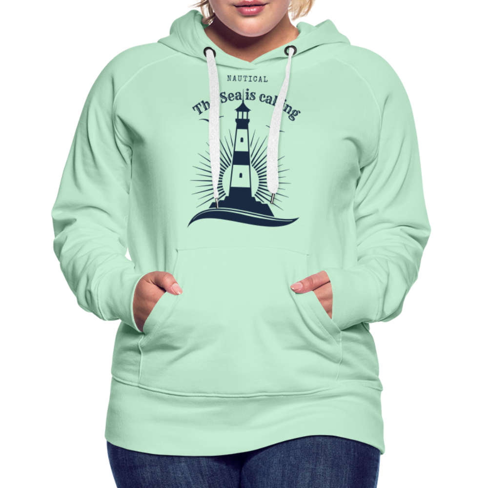 Frauen Premium Hoodie - The Sea is calling - helles Mintgrün