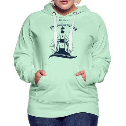 Frauen Premium Hoodie - The Sea is calling - helles Mintgrün