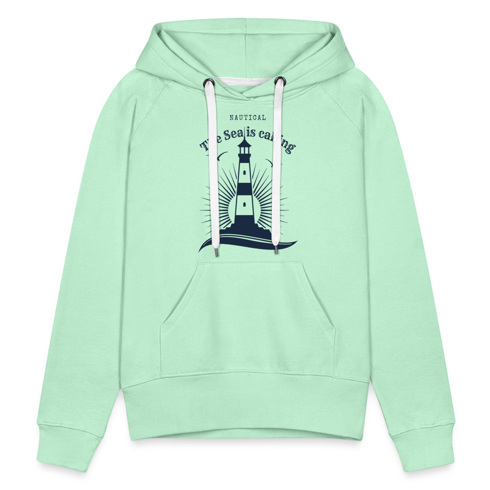 Frauen Premium Hoodie - The Sea is calling - helles Mintgrün