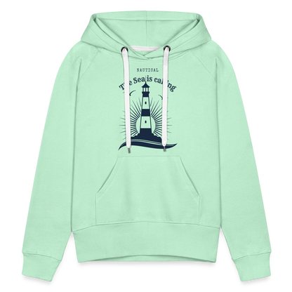 Frauen Premium Hoodie - The Sea is calling - helles Mintgrün