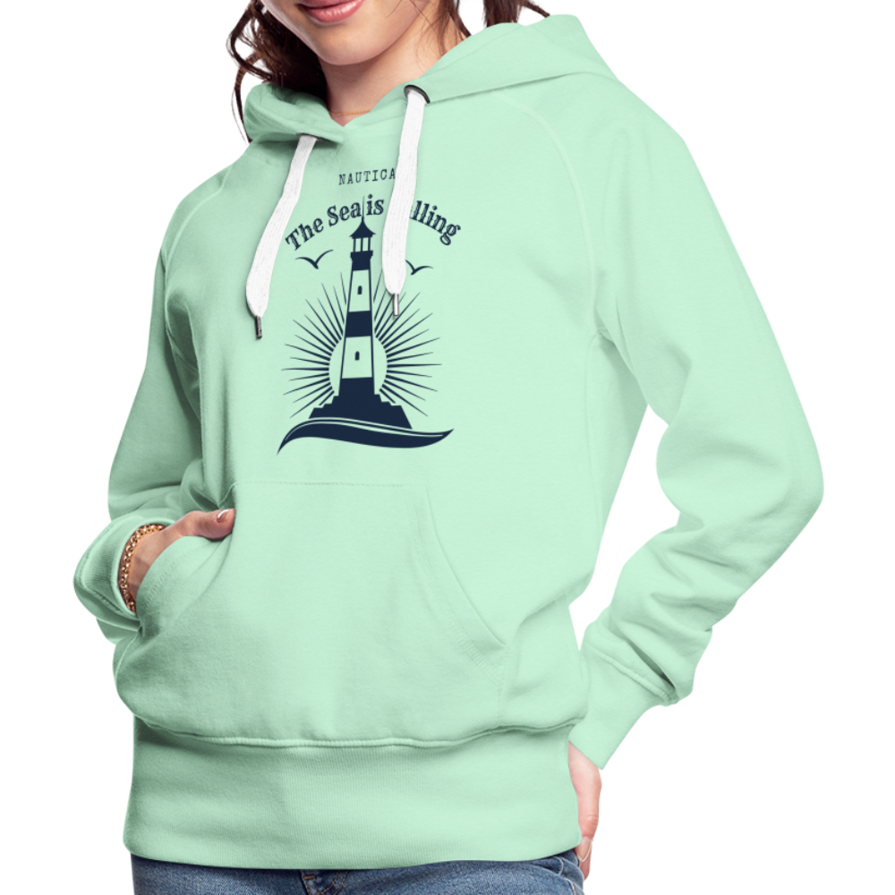 Frauen Premium Hoodie - The Sea is calling - helles Mintgrün