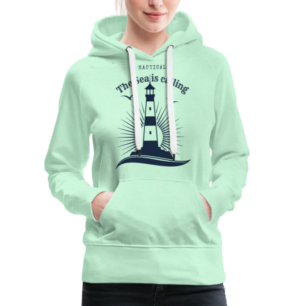 Frauen Premium Hoodie - The Sea is calling - helles Mintgrün