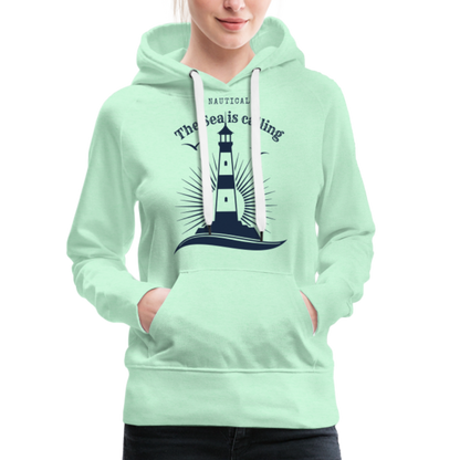 Frauen Premium Hoodie - The Sea is calling - helles Mintgrün