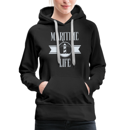 Frauen Premium Hoodie - Maritime Life - Schwarz