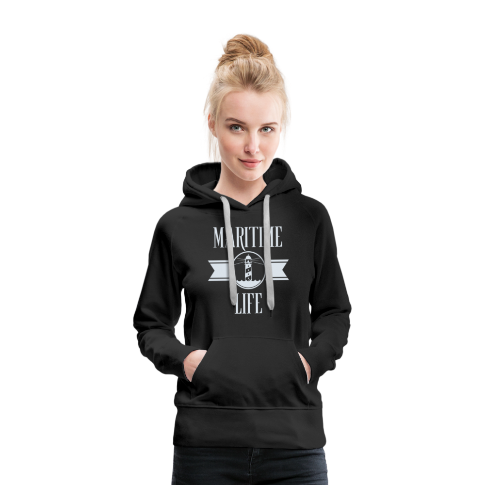 Frauen Premium Hoodie - Maritime Life - Schwarz