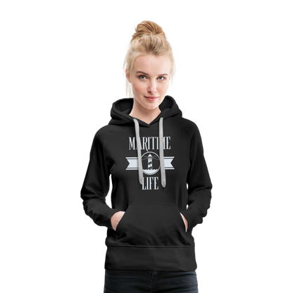 Frauen Premium Hoodie - Maritime Life - Schwarz