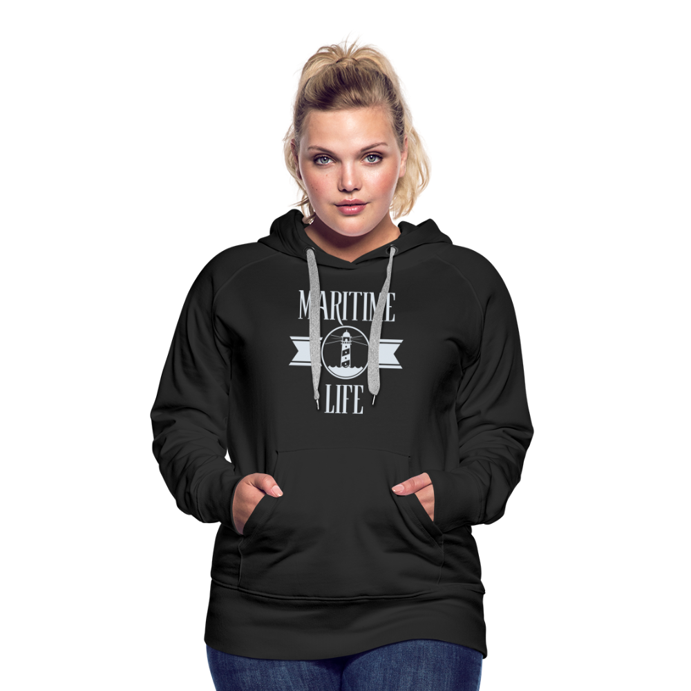 Frauen Premium Hoodie - Maritime Life - Schwarz