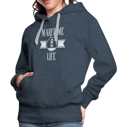 Frauen Premium Hoodie - Maritime Life - Jeansblau