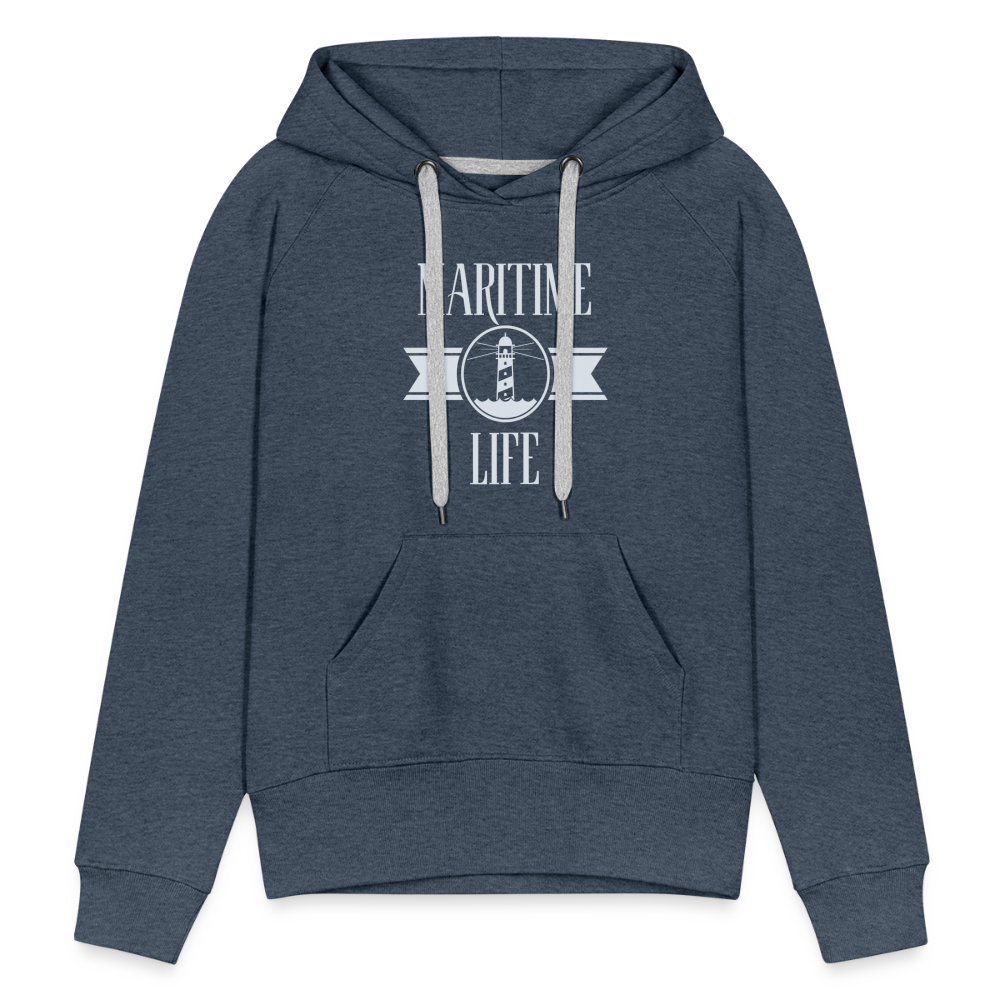 Frauen Premium Hoodie - Maritime Life - Jeansblau