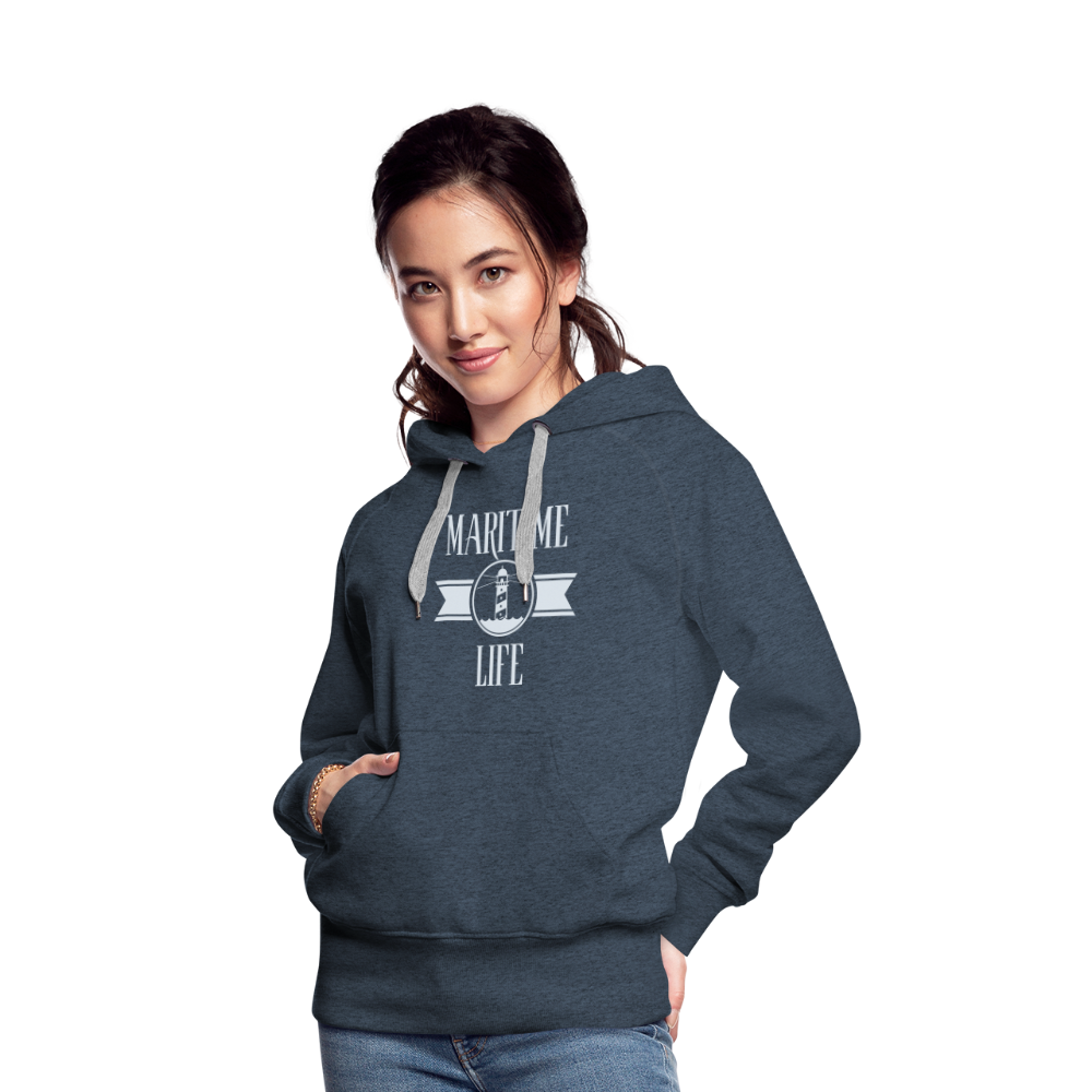 Frauen Premium Hoodie - Maritime Life - Jeansblau