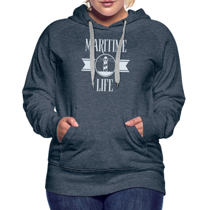 Frauen Premium Hoodie - Maritime Life - Jeansblau