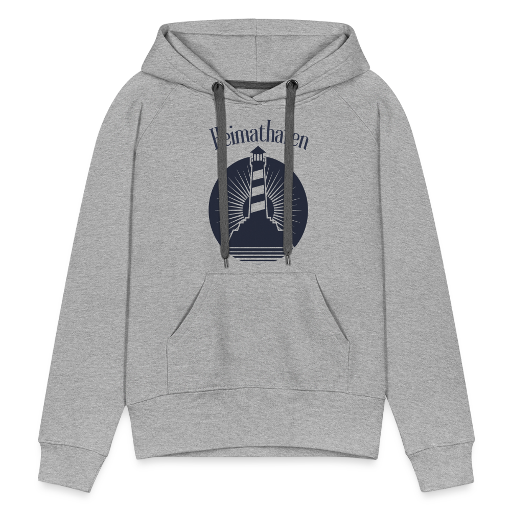 Frauen Premium Hoodie - Heimathafen Leuchtturm - Grau meliert