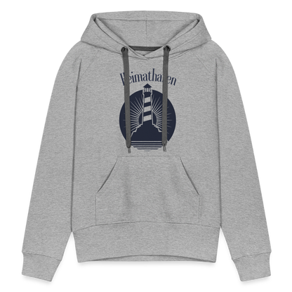 Frauen Premium Hoodie - Heimathafen Leuchtturm - Grau meliert