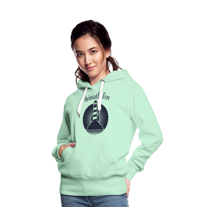 Frauen Premium Hoodie - Heimathafen Leuchtturm - helles Mintgrün