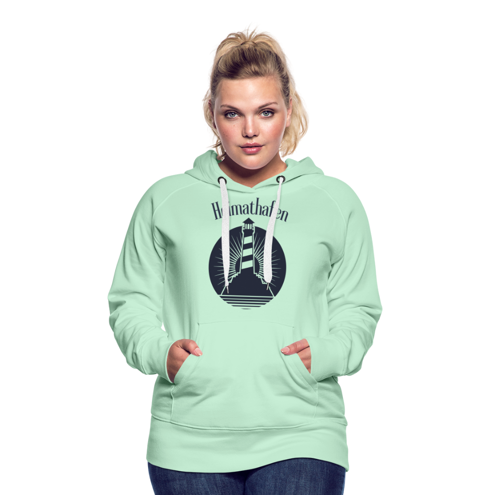 Frauen Premium Hoodie - Heimathafen Leuchtturm - helles Mintgrün