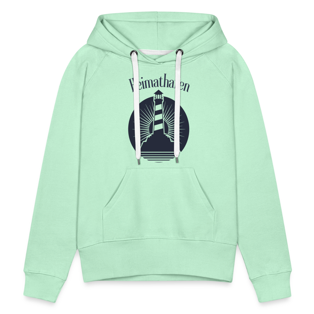 Frauen Premium Hoodie - Heimathafen Leuchtturm - helles Mintgrün