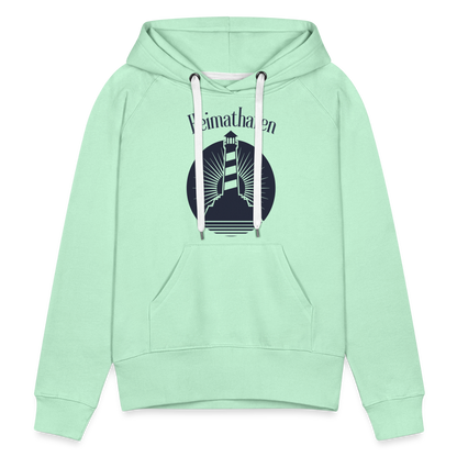 Frauen Premium Hoodie - Heimathafen Leuchtturm - helles Mintgrün