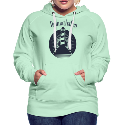 Frauen Premium Hoodie - Heimathafen Leuchtturm - helles Mintgrün