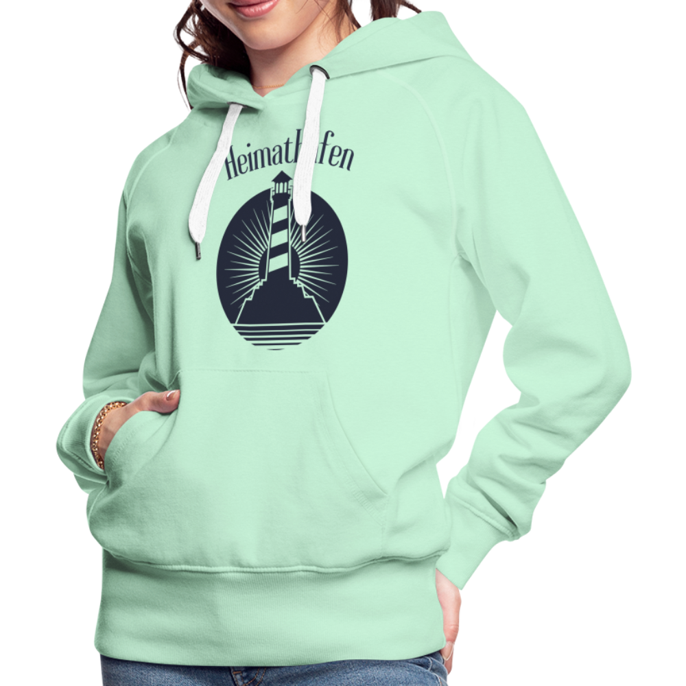 Frauen Premium Hoodie - Heimathafen Leuchtturm - helles Mintgrün