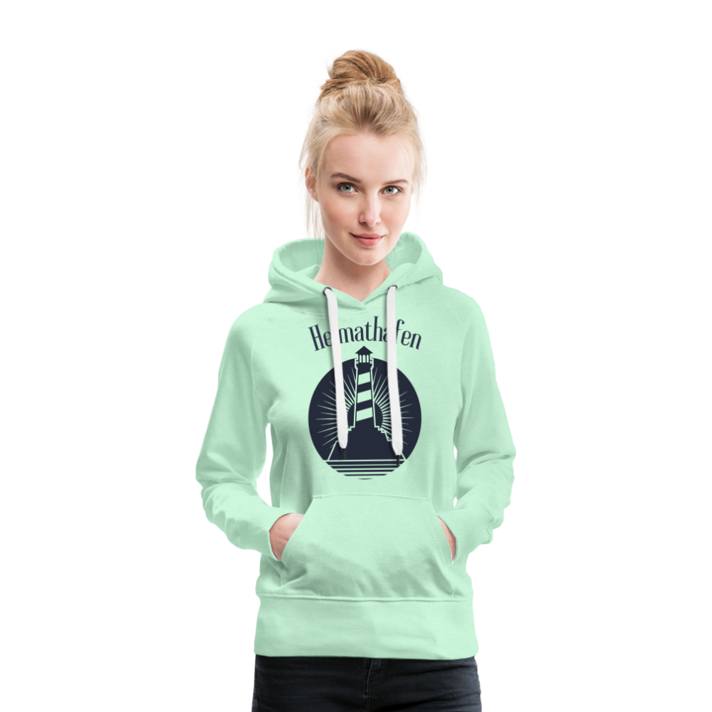 Frauen Premium Hoodie - Heimathafen Leuchtturm - helles Mintgrün