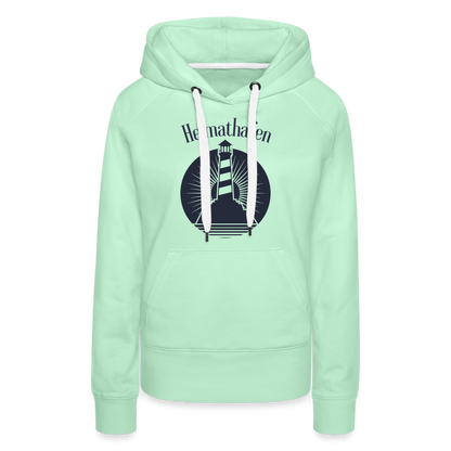 Frauen Premium Hoodie - Heimathafen Leuchtturm - helles Mintgrün