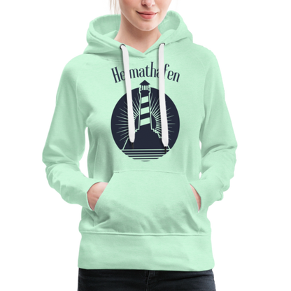 Frauen Premium Hoodie - Heimathafen Leuchtturm - helles Mintgrün