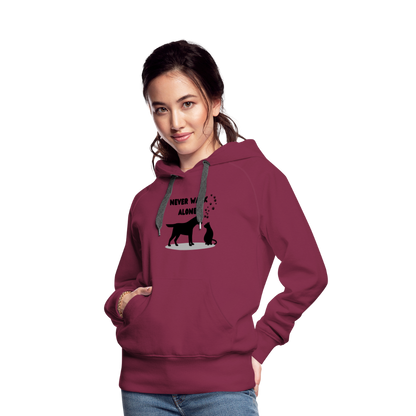 Frauen Premium Hoodie - Never walk alone - Bordeaux