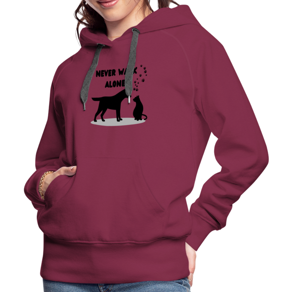 Frauen Premium Hoodie - Never walk alone - Bordeaux